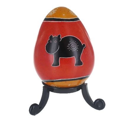 Hippo Soapstone Egg with Free Stand